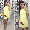 Summer Dress Women Fashion Applique Cute O-neck Casual Mini Dress Solid Elegant Sexy Party Dresses Plus Size