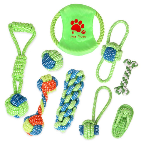 14style Pet Dog Toys Cotton Ball Puppy Chew Molar Toy Teeth Clean Green Rope Durable Funny