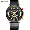 CURREN Casual Sport Watches for Men Blue Top Brand Luxury Leather Wrist Man Clock Fashion