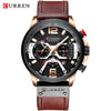 CURREN Casual Sport Watches for Men Blue Top Brand Luxury Leather Wrist Man Clock Fashion