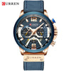 CURREN Casual Sport Watches for Men Blue Top Brand Luxury Leather Wrist Man Clock Fashion