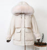 Large Natural Raccoon Fox Fur Hooded Winter Down Coat Women 90% White Duck Down Jacket Thick Warm Parkas Female Outerwear