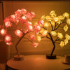 LED Table Lamp Rose Flower Tree USB Night Lights Home Decoration LED Table Lights Parties Wedding Bedroom