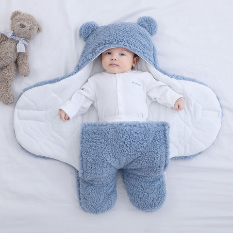 Baby Sleeping Bag Ultra-Soft Fluffy Fleece Newborn Receiving Blanket Infant Boys Girls ClothesSleeping