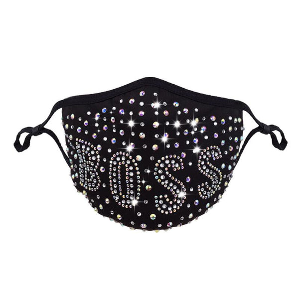 Luxury printed rhinestone jewelry hot diamond mask Halloween ladies fashion stretch handmade sticky diamond