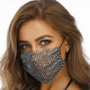 Sparkly Rhinestone Mask Face Decor Jewelry Elastic Reusable Washable