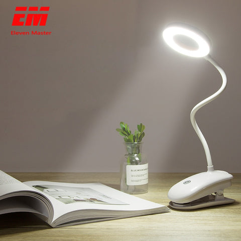 USB Rechargeable Led Desk Lamp Flexible Touch Dimming Table Lamp Clip On Lamp For Book Bed and Computer 3 Color Modes ZZD0019