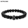 BOYULIGE Charm Creative Beads Bracelets Black Gold Iron Man Mask Super Hero Creative Stone Beaded Bracelet