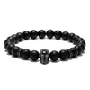 BOYULIGE Charm Creative Beads Bracelets Black Gold Iron Man Mask Super Hero Creative Stone Beaded Bracelet