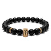 BOYULIGE Charm Creative Beads Bracelets Black Gold Iron Man Mask Super Hero Creative Stone Beaded Bracelet