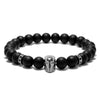 BOYULIGE Charm Creative Beads Bracelets Black Gold Iron Man Mask Super Hero Creative Stone Beaded Bracelet