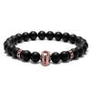 BOYULIGE Charm Creative Beads Bracelets Black Gold Iron Man Mask Super Hero Creative Stone Beaded Bracelet