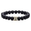 BOYULIGE Charm Creative Beads Bracelets Black Gold Iron Man Mask Super Hero Creative Stone Beaded Bracelet