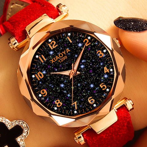 Watches Best Sell Star Sky Dial Clock Luxury Rose Gold Women's Bracelet Quartz