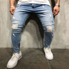 Skinny Jeans Biker Destroyed Frayed Fit Denim Ripped Denim Pants Side Stripe Pencil Pants Streetwear