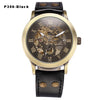 Automatic Mechanical Watch Men Steampunk Skeleton Watch Transparent Leather Self Winding Mens Retro Watch Clock Man montre homme